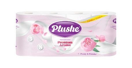 ТБ Plushe Aroma Peony&Powder 8рул.,3сл.,белая,аромат 1*8 (73878)
