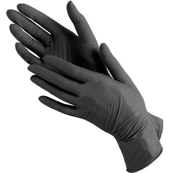 Перчатки нитриловые неопудр. черные М 1/10*100шт
