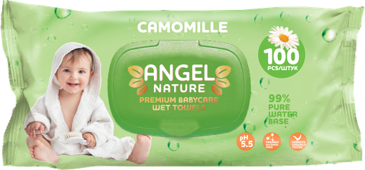 Влажные салфетки Ангел Camomille 100л.*10 (AN7-100)