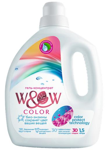 Гель-концентрат для стирки "W&W" Color 1,5л. (WW-2107)