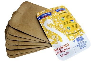 Тарелка картонная 13*20 прямоуг.молоко нефольгир.,крафт 1*1000 (Тмол) (16414)