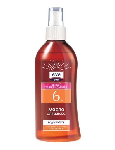 Масло д/загара  EVA SUN,SPF 6,150 мл.