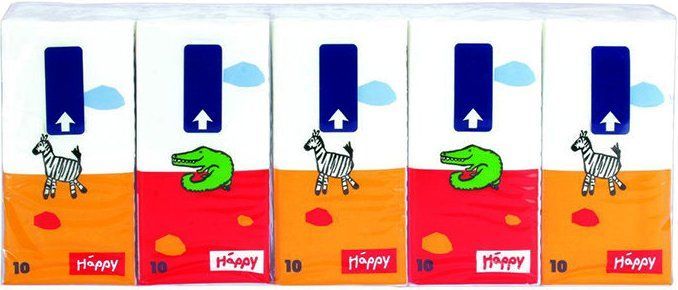 Платочки гигиен.носовые трехсл."bella baby Happy" 10*10шт.(ВВ-042-H100-004)