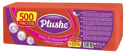 Салфетки  Plushe Maxi Professional, 1 сл, 500л, красный/интенсив, 1*4  (84244)