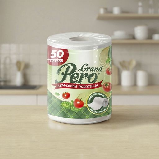ПБ GrandPero 1рул.,2сл.,50м.,белый цвет *20 (3910/1)