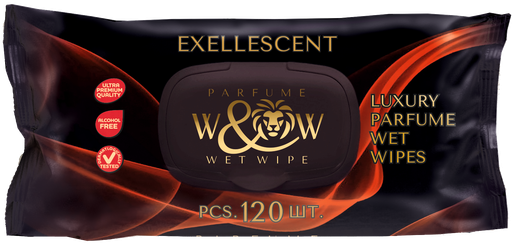 W&W влажные салфетки 120л. Exellescent Black*10 (WWEB-120)
