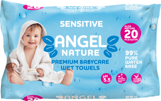ANGEL влажные детские салфетки 20л. Sensitive голубой (AN-7/AN-5) *48