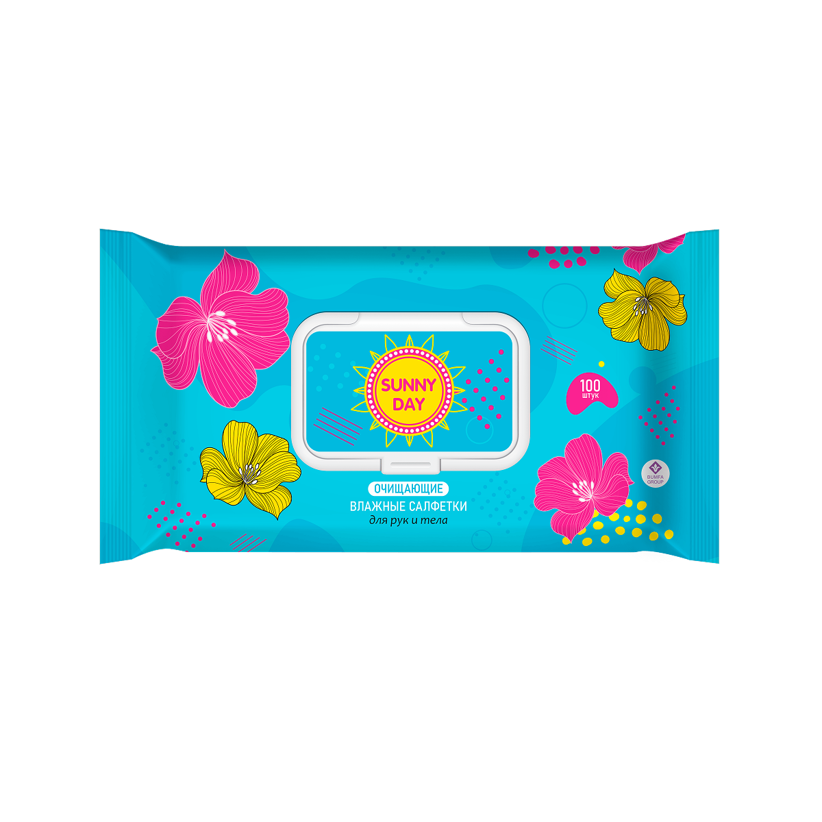"Sunny Day" Салфетки влажные очищающие 100л. *8