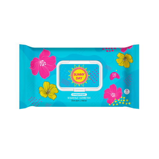 "Sunny Day" Салфетки влажные очищающие 100л. *8