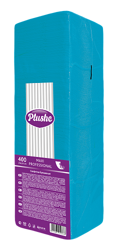 Салфетки Plushe Maxi Professional,1слой,400л.,голубой интенсив,микротиснение 1*6уп (2023)