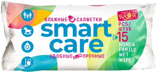 Влажные салфетки Smart Care 15л. (SC-15)