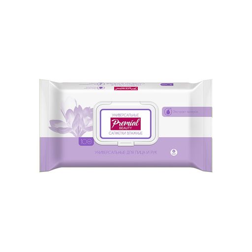 Салфетки "Premial" natural  влажные универ. с экстрактом крокуса 100л. *6