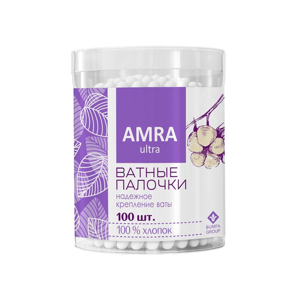 "АМРА" ватные палочки (цилиндр) 1*100*24