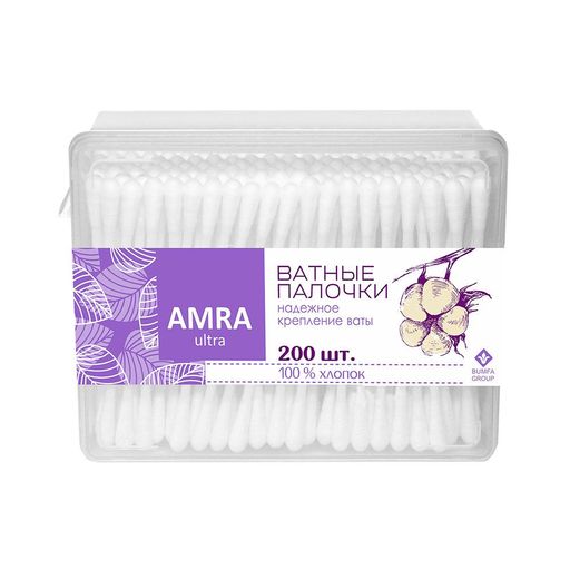 "АМРА" ватные палочки (прямоуг.) 1*200*24