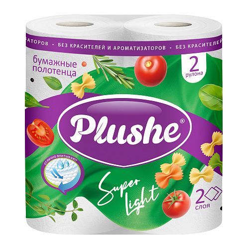 ПБ Plushe Super Light 2 рул.,2 слоя, 10м,белое, 1*12уп (16732)