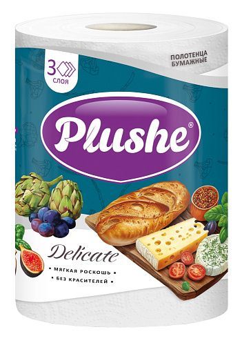 ПБ Plushe 25м, 1 рул.,3 слоя, белый,1/2 листа 1*18уп (82376)