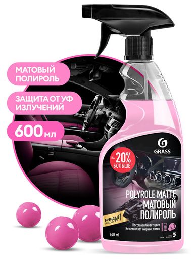 GraSS Полироль-очиститель пластика матовый "Polyrole Matte" bubble,600мл. *6 (110428)