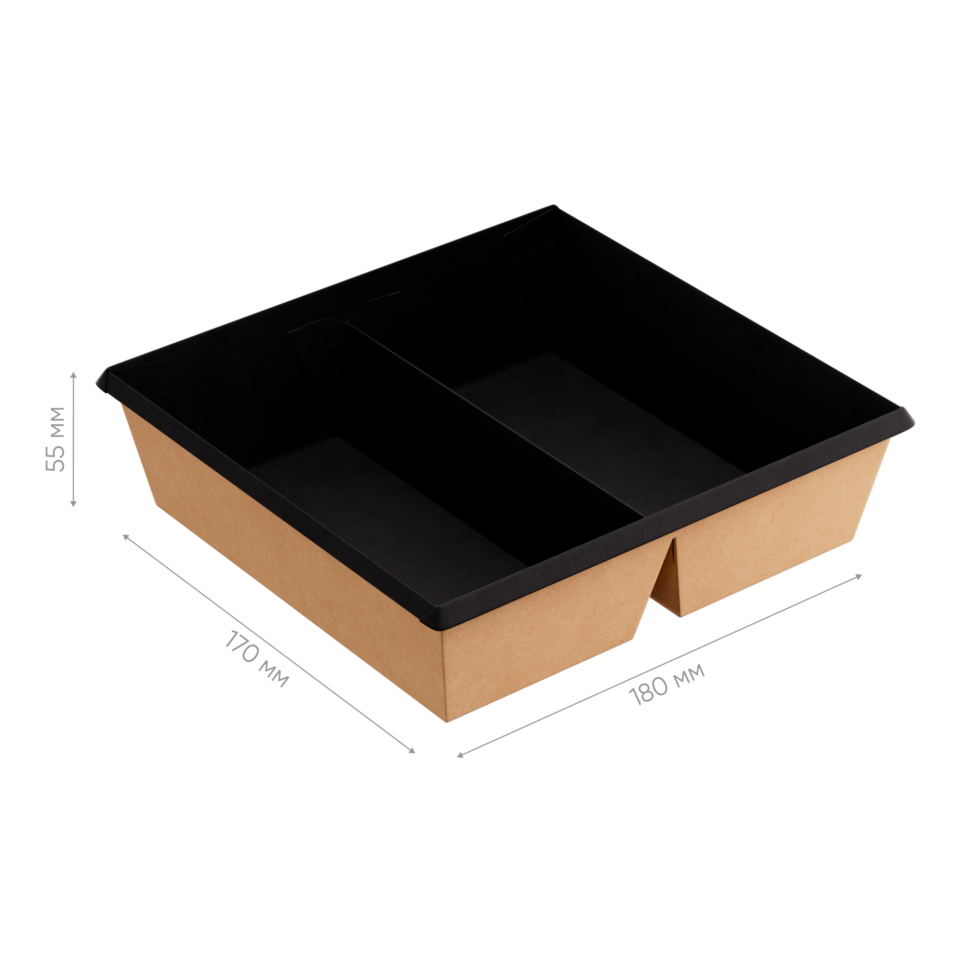 Контейнер картонный OneClick Bottom с 2-мя секц. 1200DB/bBLACK (арт.OCbot1200DB/bBL) 180*20