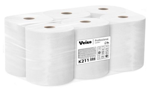 K211  Veiro Professional Сomfort бумаж. полотенца в рулонах ,1сл.,1*6 150м (К-202)