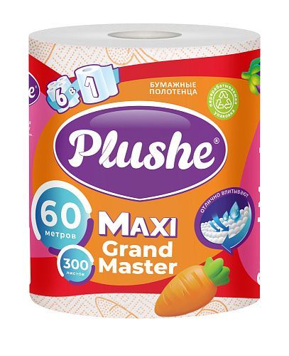 ПБ Plushe Махi Grand Master,60м,1рул.,2слоя,белый,цветное,1*10уп (84951)