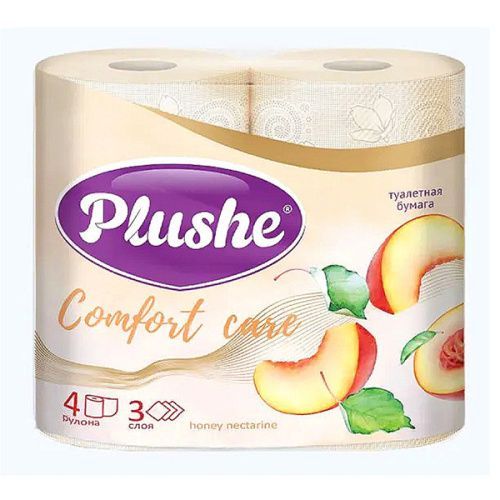 ТБ Plushe "Comfort care" Honey Nectarine 4рул.,3сл.,персик 1*12  (80285)
