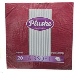 Салфетки Plushe premium carre 33х33, 2 сл, 25л, бордо/интенсив,рамочное *30   (2029)