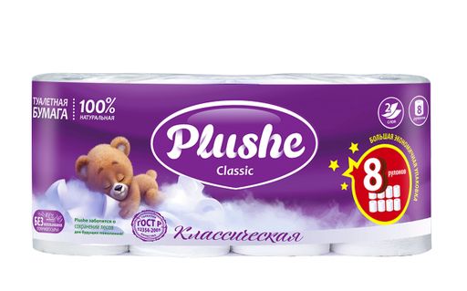 ТБ Plushe Deluxe Light "Классическая" 4рул. 3-х сл.по 15м,белая, 1*12 (3016)