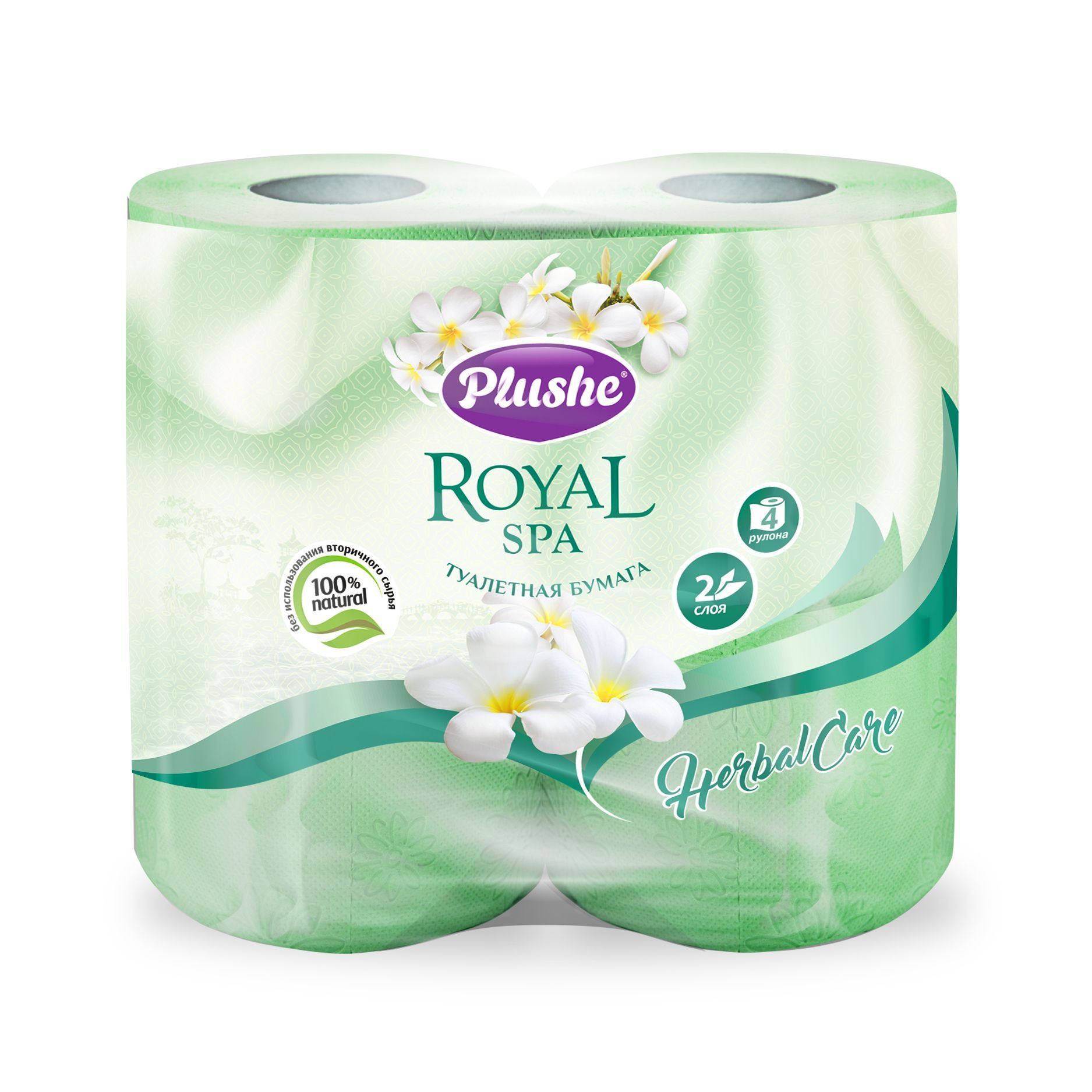 ТБ Plushe Royal Spa Herbal Care 4рул.,2сл.,23метр.,салатовая,аромат. 1*10  (13860)
