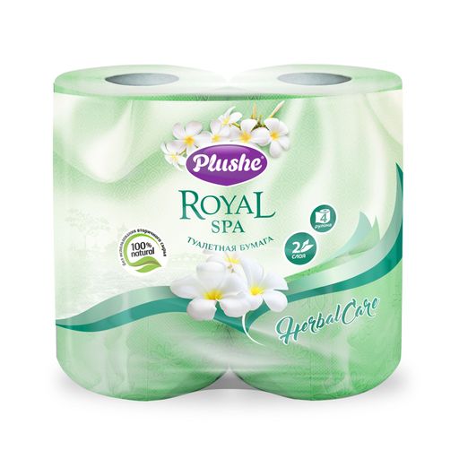 ТБ Plushe Royal Spa Herbal Care 4рул.,2сл.,23метр.,салатовая,аромат. 1*10  (13860)