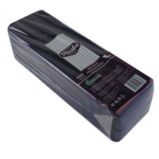 Салфетки Plushe Maxi Professional, 24*24,1сл.,400л.,черный интенсив,микротиснение *6 (18266)