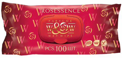 W&W влажные салфетки 100л. Rosessence *10 (WRS-100)