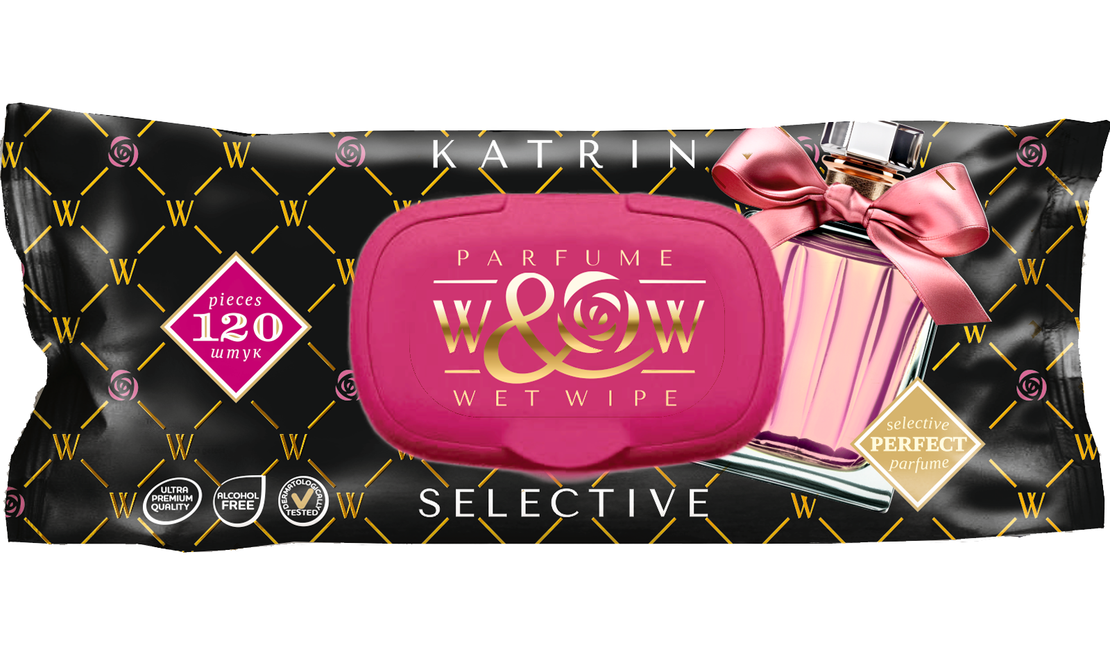 W&W парфюм. влажные салфетки 120л. Katrin (WWKS-120) ЧЗ