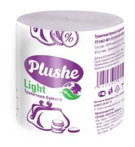 ТБ Plushe Light,1слой,1 рулон,вторсырьё *48 (2074)