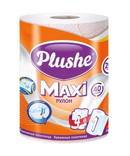 ПБ Plushe Махi,40м,1рул.,2слоя,белый,цветное,1*18уп (16982)