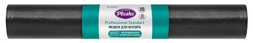 Пакеты для мусора "Plushe" Professional ПВД 180л.*10шт.,Standart,чёрные *16 (81532)