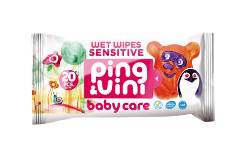 PING&VINI Bubble Gum влажные салфетки 20л. Жвачка *36