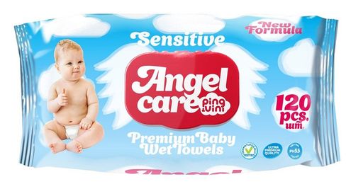 PING&VINI ANGEL детские влажные салфетки с крышкой 120л.голубые *12 (PV 120)