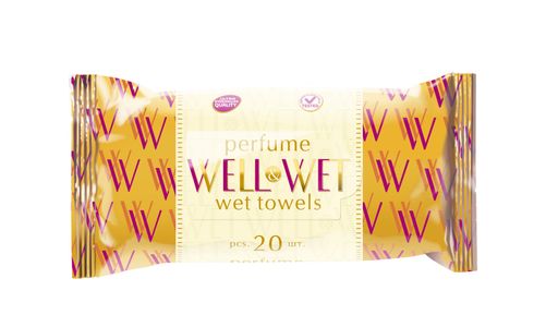 WELL&WET влажные салфетки 20л. Gold Парфюм *36
