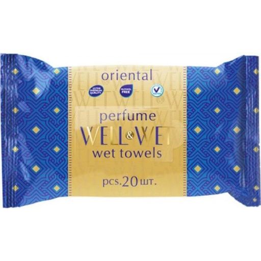 WELL&WET влажные салфетки ORIENTAL 20л. Восточный парфюм *36