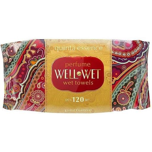 WELL&WET влажные салфетки с крышкой 120л. Quinta Essentia *12