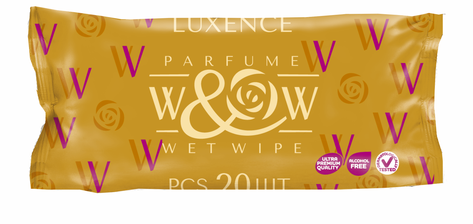 W&W влажные салфетки 20л. Luxence (Gold) *48 (WLX-20) ЧЗ