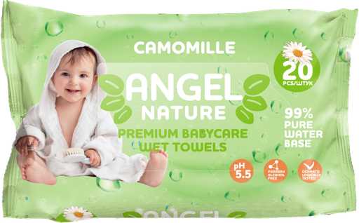 Влажные салфетки Ангел Camomille 20л.*48 (AN8-20)