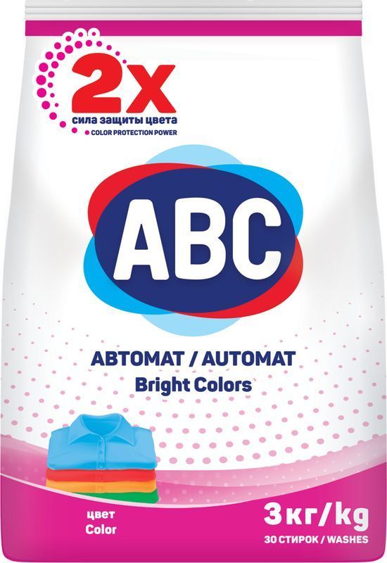 Стиральный порошок ABC автомат 3кг. для цветных вещей *6