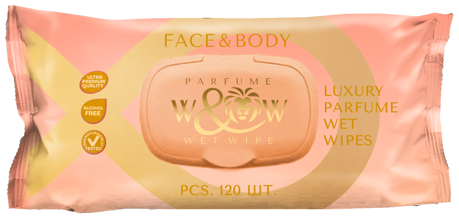 W&W парфюм. влажные салфетки 120л. FACE&BODY (WWFB120)