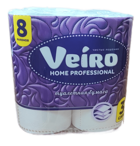 T319 Туалетная бумага Veiro Professional Home, 3сл.,15м.,целлюлоза 1*48
