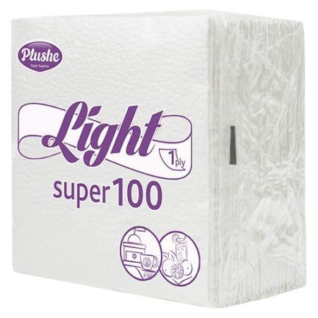 Салфетки  Plushe Super 100,1слой,белая/пастель,сплошное,1*20 (17254/3728)