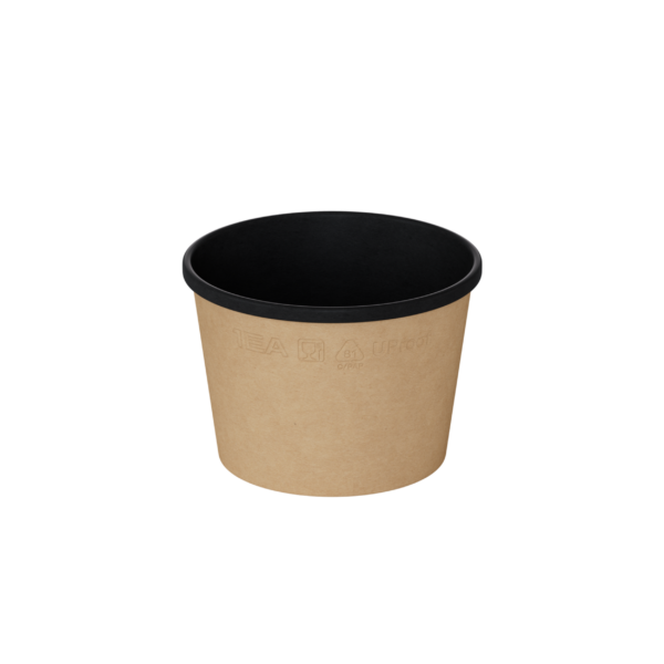 Супник картонный OneBowl UP bottom 380b/BLACK (арт.OBbot380bl) 550/25