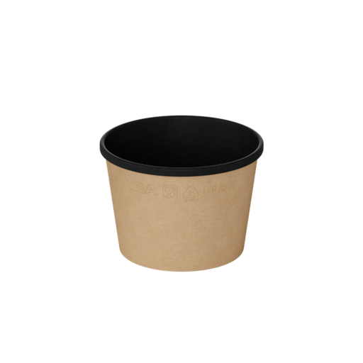 Супник картонный OneBowl UP bottom 380b/BLACK (арт.OBbot380bl) 550/25