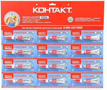 "КОНТАКТ-ГЕЛЬ" супер-клей 3 мл. лист 12шт