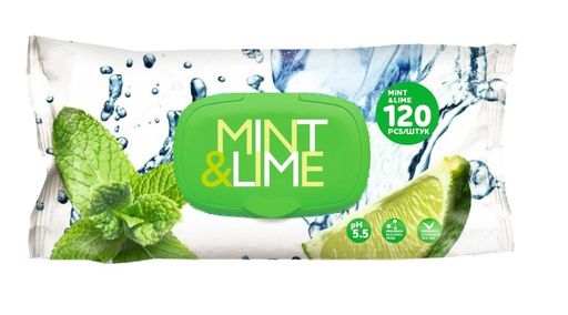 Влажные салфетки Мята и лайм 120л.*10 (LM-120)